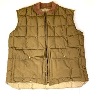 Zero Zone Outerwear Men's Large XL Vest BrownPuffer Insulated Sleeveless Vintage